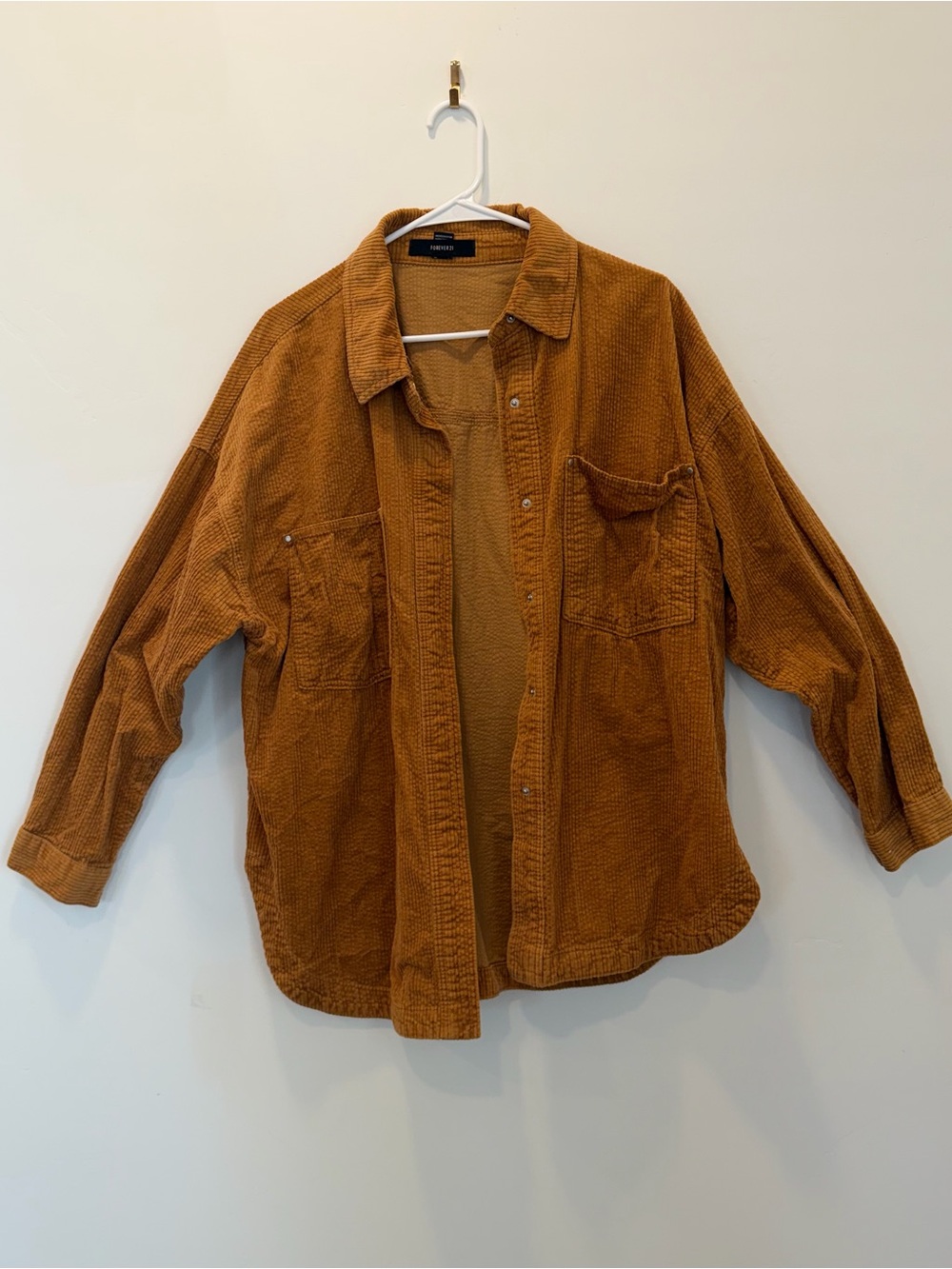 Corduroy Overshirt in Burnt Orange